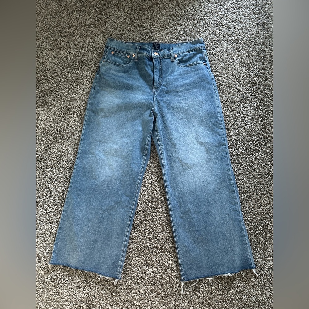 J Crew Wide Leg Crop Blue Women's Jeans